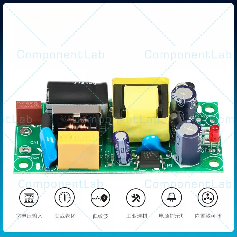 1-5cs Isolated AC-DC Regulated Power Module Low Ripple AC to DC 5V2A 9V 1.2V1A 24V For Industrial Instrument