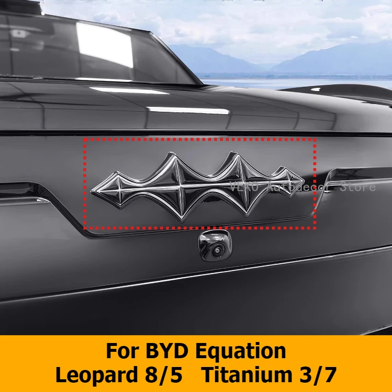

For BYD Titanium 3 7 Front Rear Hood Emblem Sticker Letter Decor Rear Label Modified Personalize Logo Cover Exterior Gloss Black