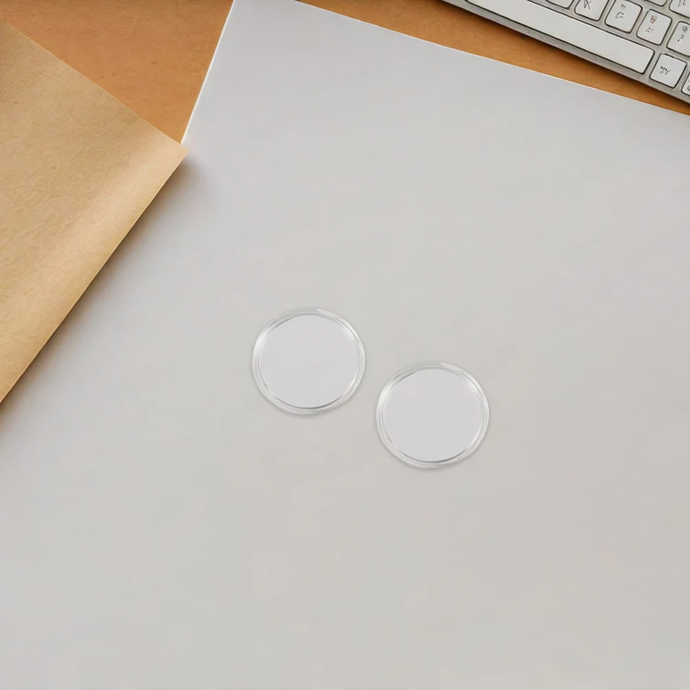 80Pcs Transparent Round Plastic Coin Protectors Capsules Clear Storage Containers Portable Collecting Coin Display Cases