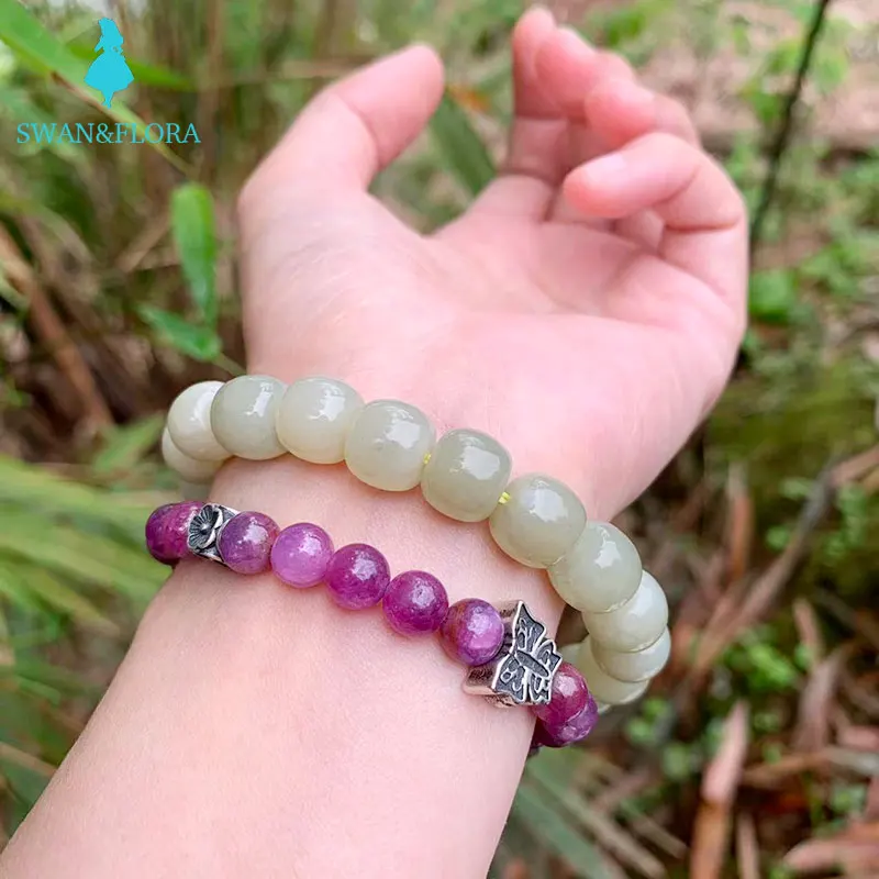 Women's Bracelets Jewelry For Women  Green  jade Hand String Nephrite Material  Jewelry Wholesale Natural Stone