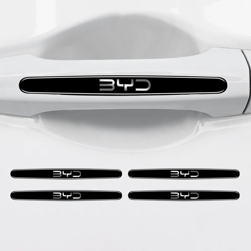 4Pcs Vehicle Door Handle Anti‑Scuff Guard Sticker For BYD Atto 3 Dolphin Seal Han Tang Scratch Proof Exterior Decor Fittings