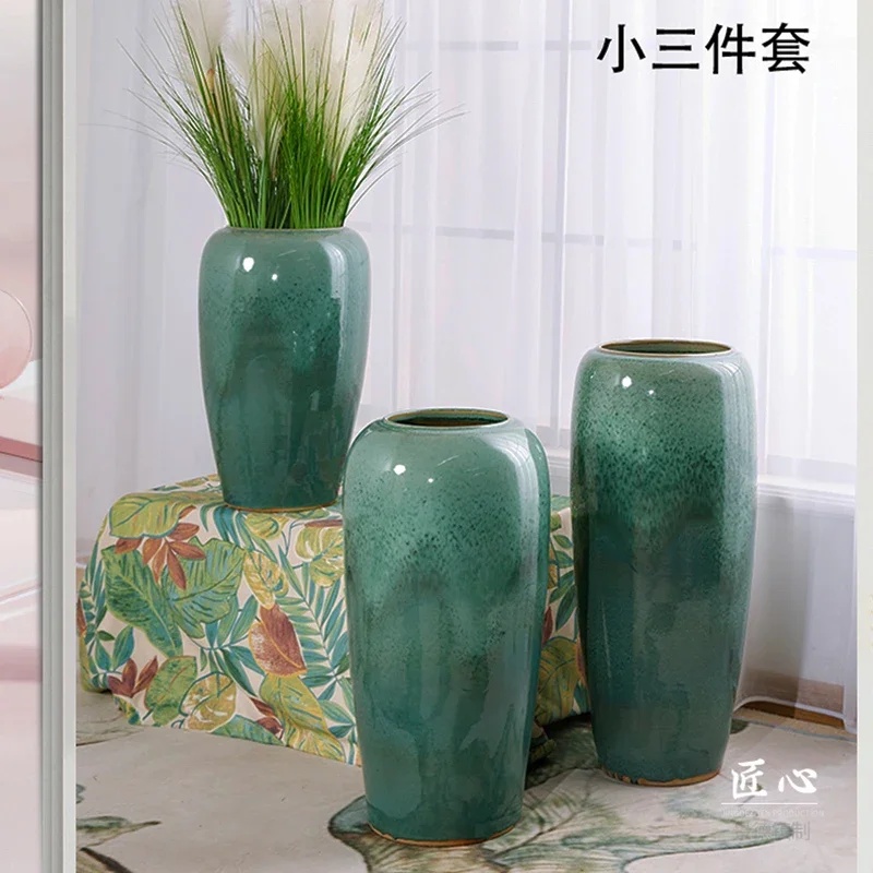 Ceramic Floor Vase Living Room Entrance Flower Flower Container Pottery Jar Hotel 1