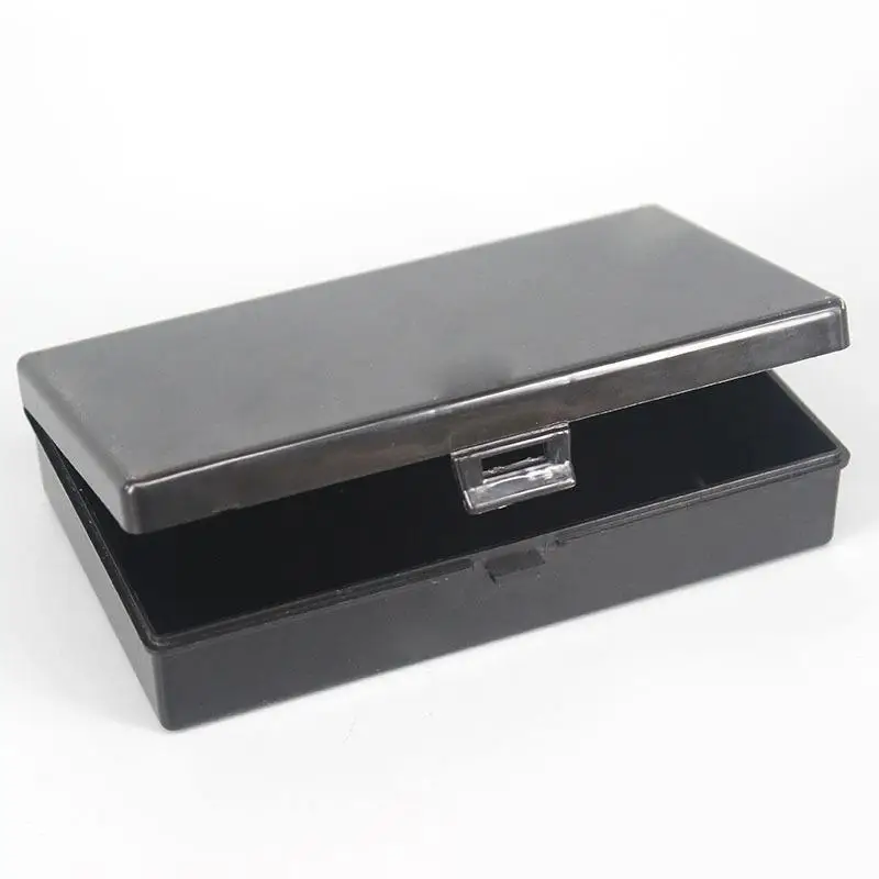 1PC Black Transparent Plastic Cards Cases Stationery Storage Box Dustproof Rectangle  Desktop Storage Container for Cards