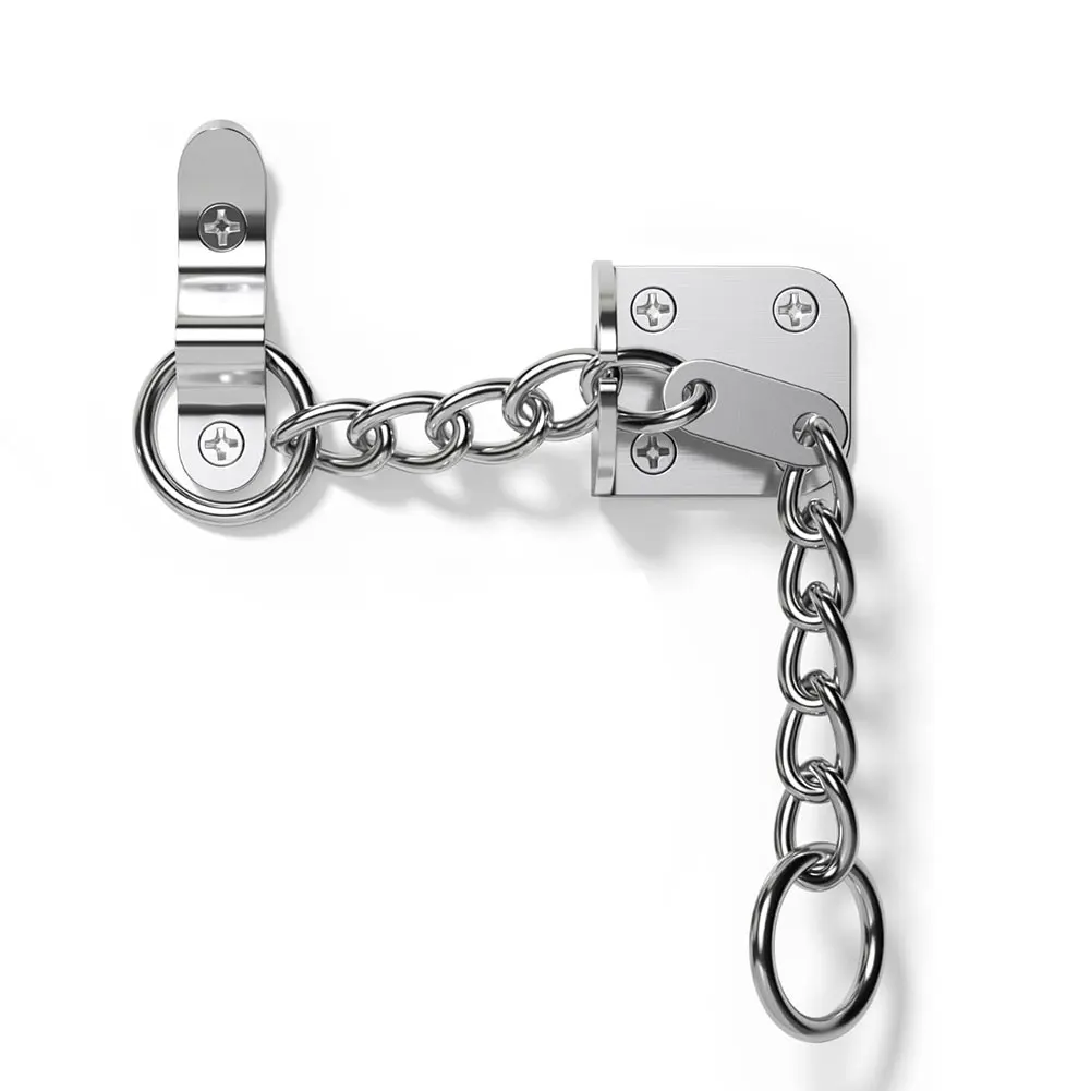 

Chrome Door Chain Narrow Design Limiter External And Internal Restrictor Door Fastener Door Guard Latch Lock For Home Bedroom