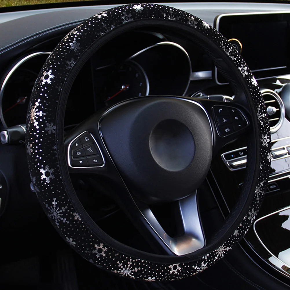 

Steering Wheel Cover Universal Fit Premium Fabric Soft Anti-Slip Car Accessory Auto Interior Protection Decor