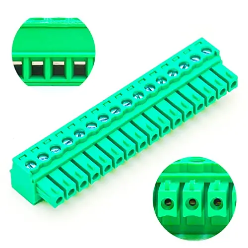 

3.81mm 16 Pin Phoenix Connector PCB Screw Terminal Block Connector (2Pcs 3.81M-16Pin)