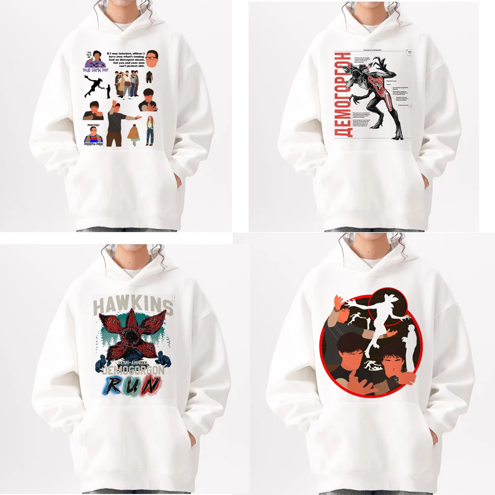 Толстовка с капюшоном Hawkins Demogorgon, модный свитер в стиле аниме с рисунком, толстовки Kawaii WILL для девочек