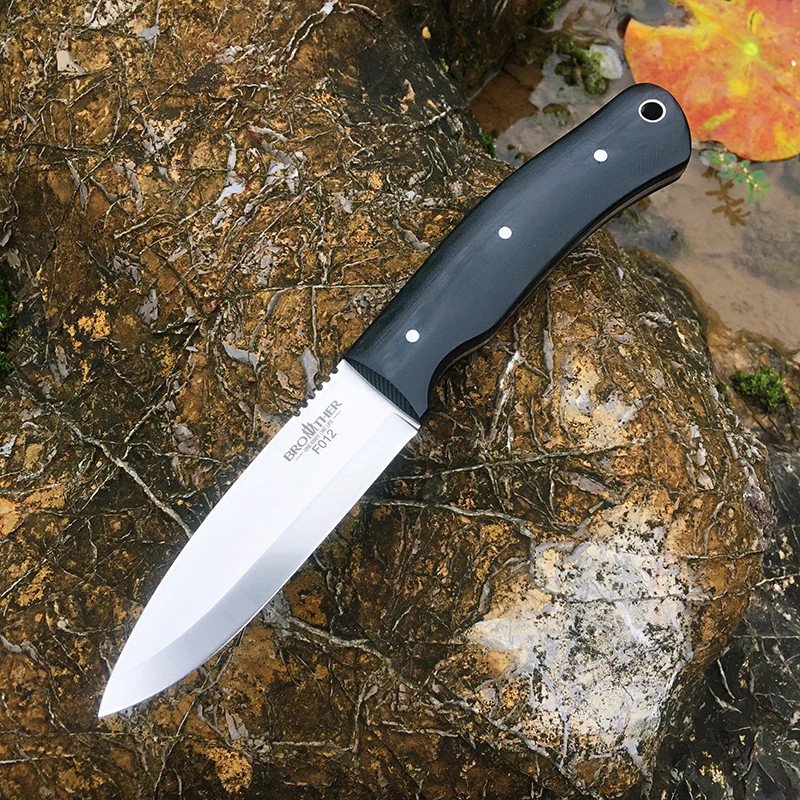 [Minghong Brother F012] Fixed Blade Bushcraft Knife Full tang Hunting Straight Knives Camping tactical Survival Knife Tool