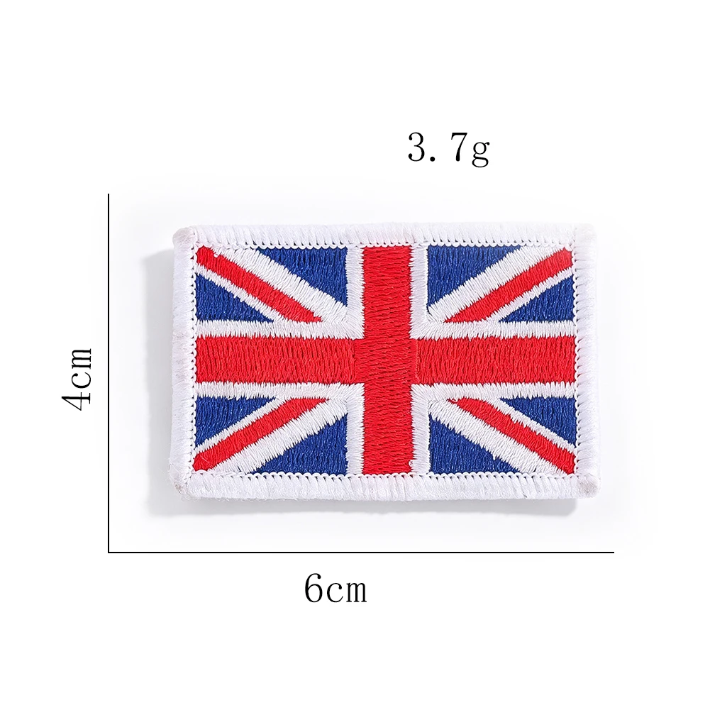 Lustiger, mit der UK-Flagge bestickter Aufnäher mit Klettverschluss, abnehmbares Stoffornament für Hut, Jacke, Rucksack, DIY-Deko – Detail 4