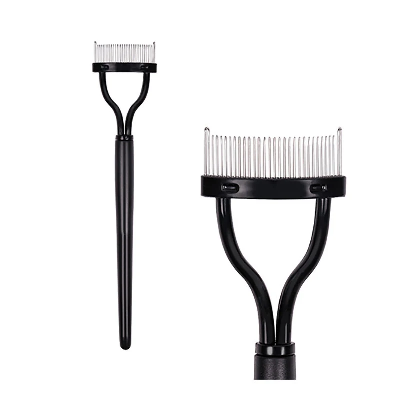 Eyelash comb separator 5-piece eyebrow brush set mascara applicator steel needle comb with cover eye makeup tool brush