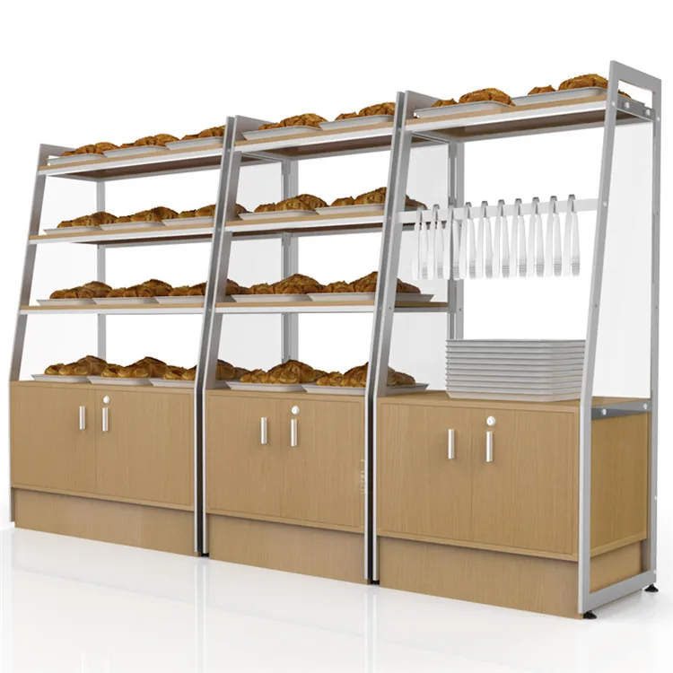 

Wooden Bread Display Stand Bread Cabinet Shelf Display Stand