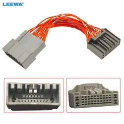 LEEWA Car Stereo 24pin Male To Female Plug Wire Harness Adapter For Honda Crider Audio Wiring Connector Double Head Wire Harness