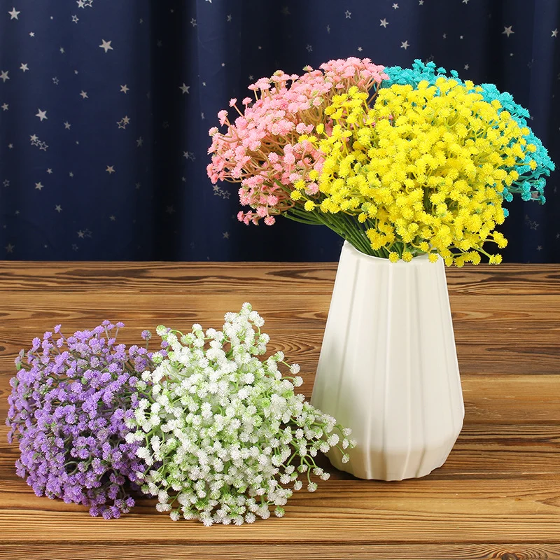 

50 Pcs Artificial Flower Gypsophila Diy Ornaments Artificial Wedding Living Room Home Decoration Plastic Bouquet Wholesale
