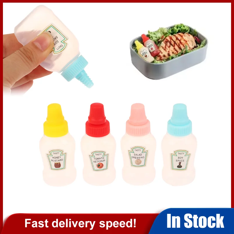 

1Pcs/4Pcs Mini Sauce Bottle Ketchup Honey Salad Containers Bottles Portable Sauce Jars Storage Lunch Box Dressing Dispensers
