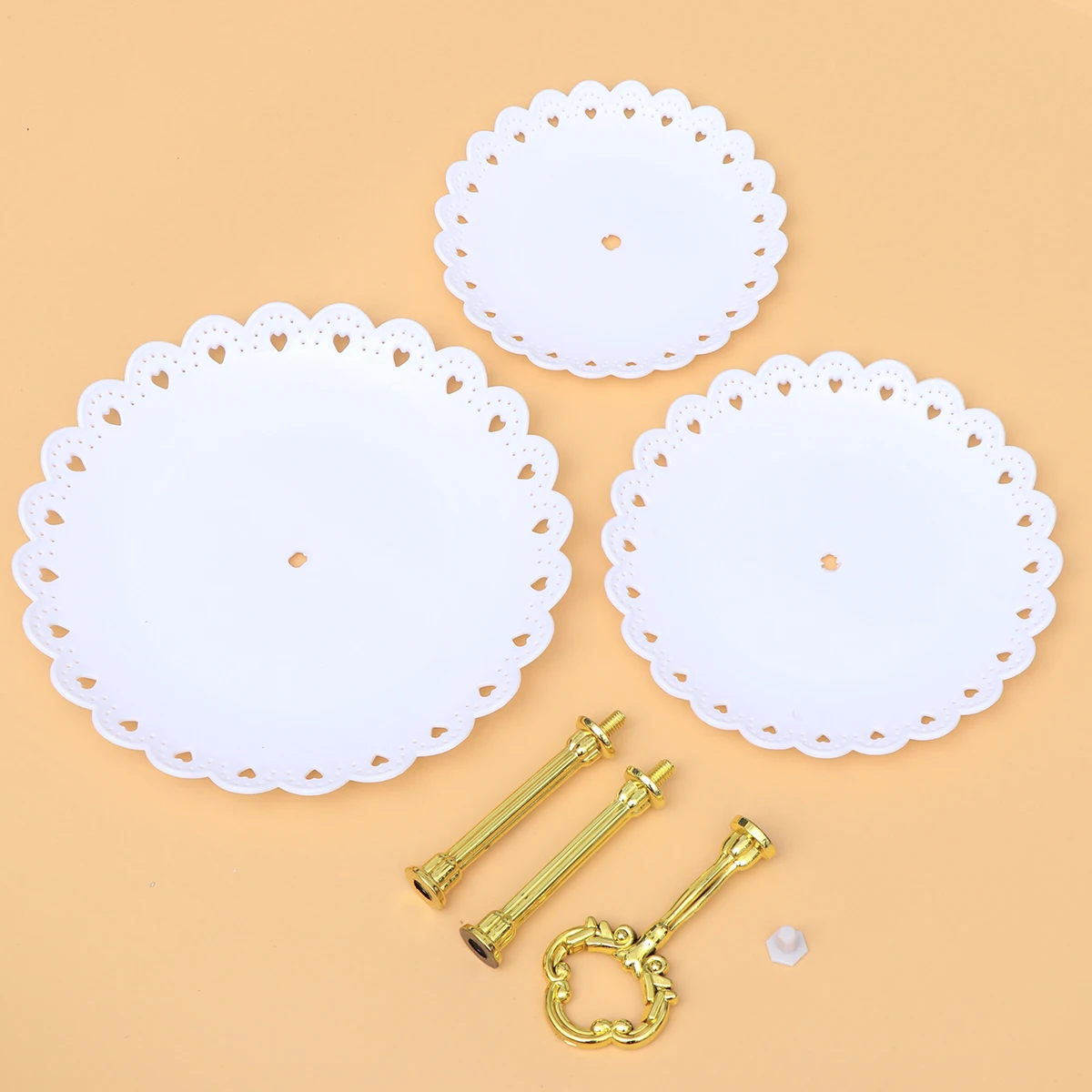 

Three-Tier Cake Stand Detachable Trays Large Capacity for Fruits Desserts Birthday Wedding Tea Party