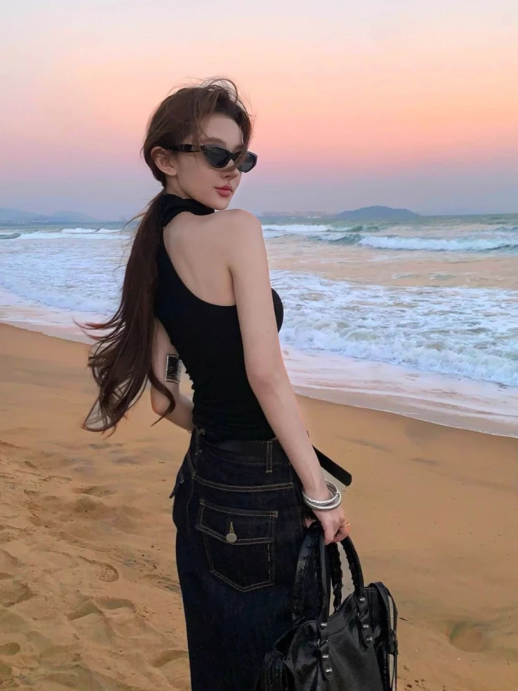 Fashion Snake Print Asymmetric Neckline Camisole Top for Women Sleeveless Slim Fit White Clubwear Streetwear Summer Layered