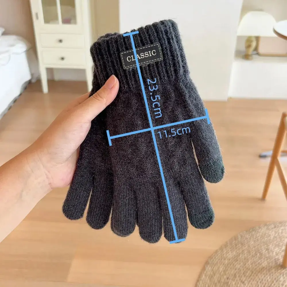 Fashion Touchscreen Knitted Gloves Warm Cold proof Full Finger Gloves Windproof Thermal Mittens Outdoor