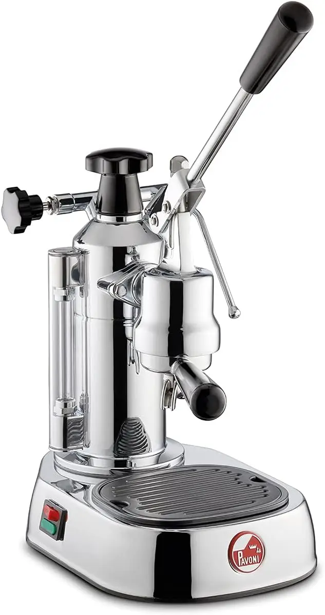 -8 Europiccola 8-Cup Lever Style Espresso Machine, Chrome,Silver