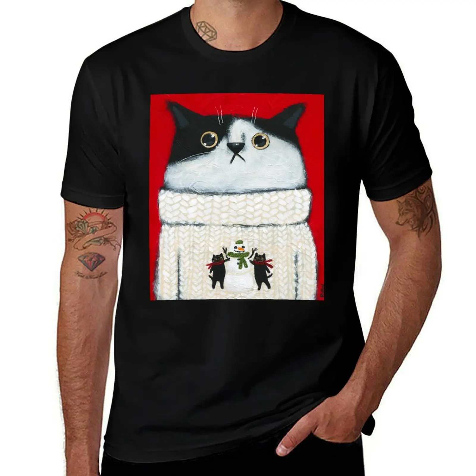

Snowcat Sweater Kitty T-Shirt cotton t shirt pack anime t shirts oversize