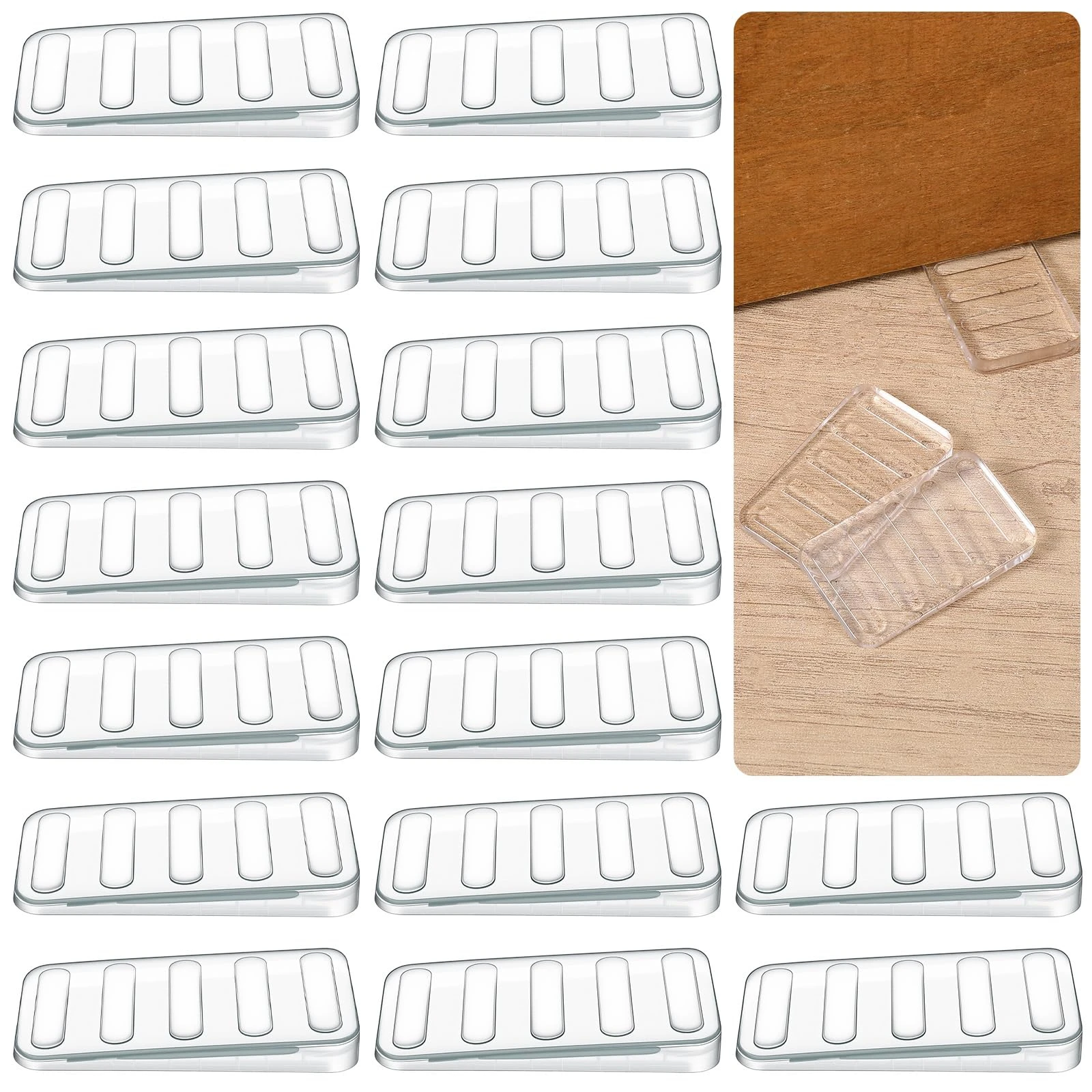 4Pcs Leveling Shims, Clear Plastic Wedges for Level Uneven Home Furniture, Bed, Table, Appliance, Non-Slip Texture Levelers