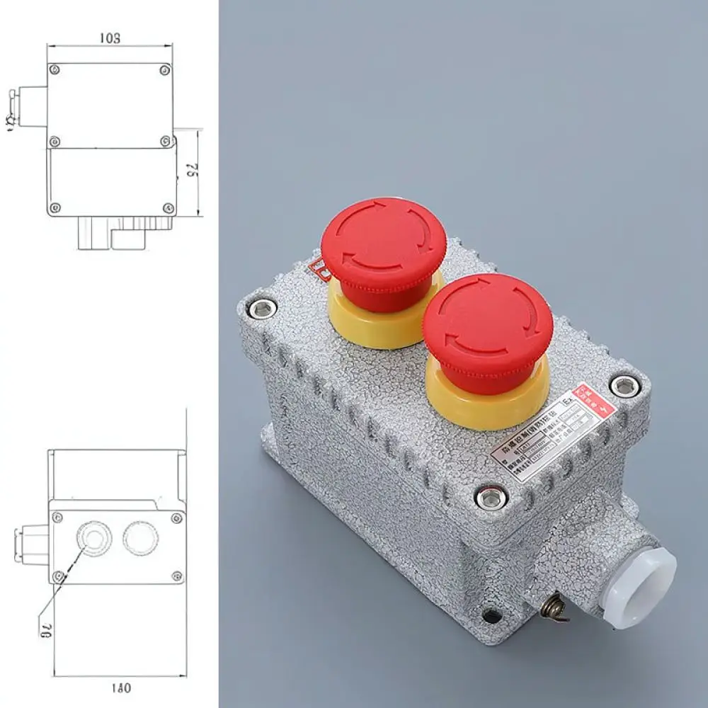 Industrial Explosion Proof Switch Enclosure Emergency Stop Push Button Control Station For Factory Power System