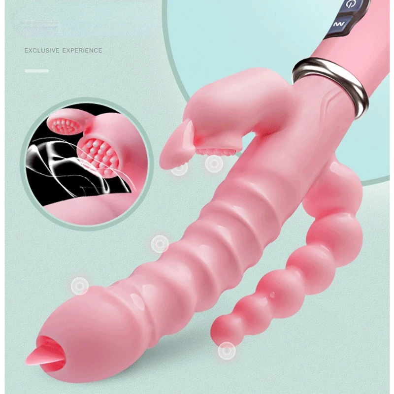 3 In 1 Dildo Rabbit Vibrator Waterproof USB Magnetic Rechargeable Anal Clit Vibrator Sex Toys for Women Couples Sex Shop