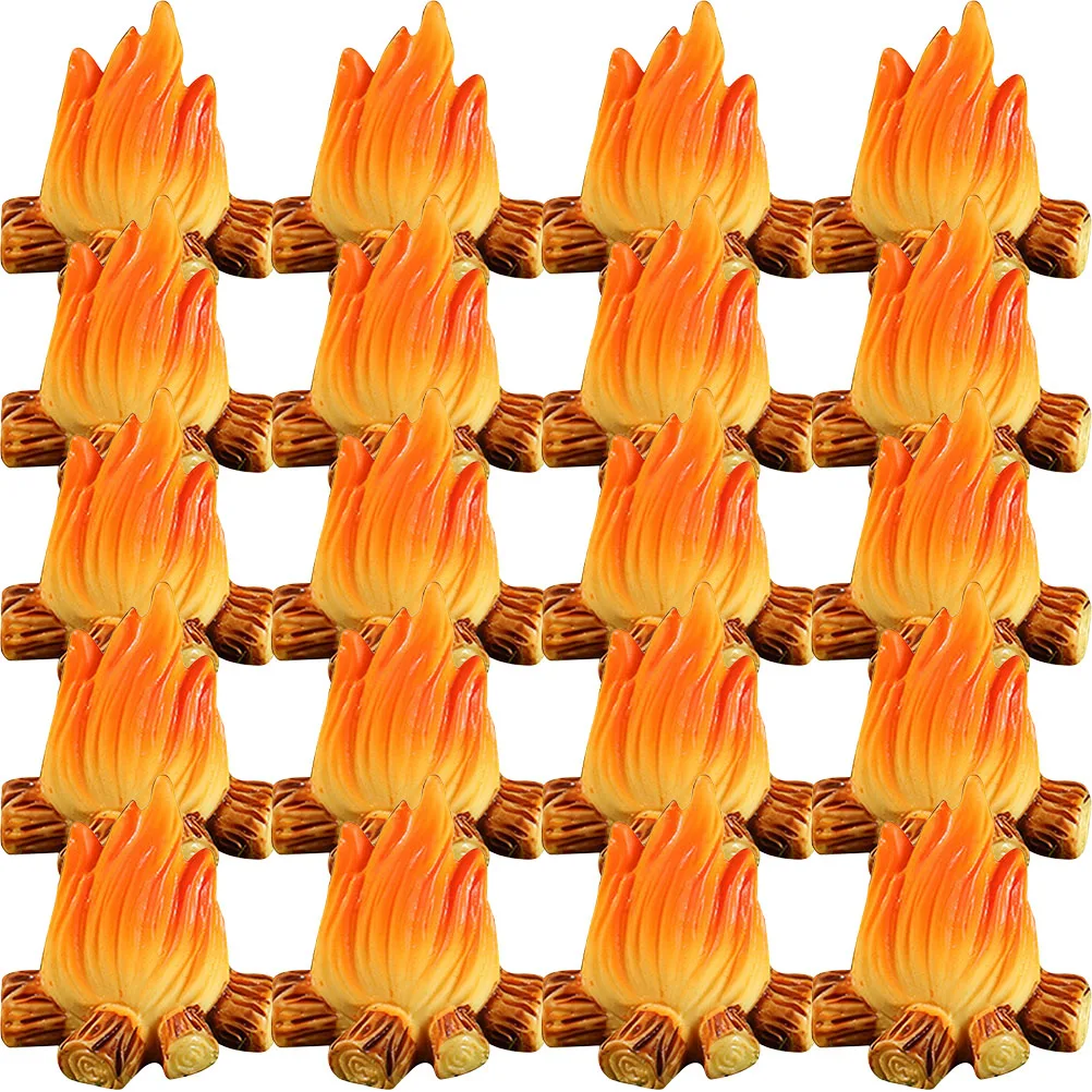 

24pcs Fire Decoration Mini Resin Campfire Flame Bonfire Model Garden Lights Handmade DIY Accessories House Ornament