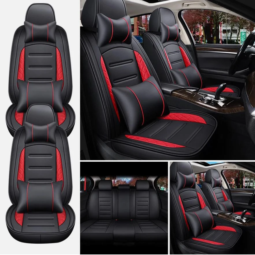 Universal Anti-Slip Durable 5-Seats Seat Covers  For Honda Quilted PU Leather Car Seat Cushion Front Rear Full Set Protectors