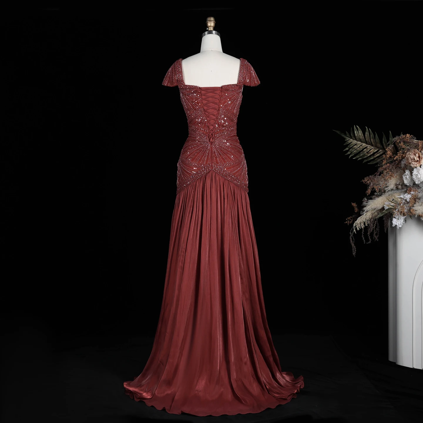 Sharon Said Abendkleider Luxuriöse Meerjungfrauen-Abendkleider, trägerlos, mit Perlen und Pailletten, glamouröse formelle Hochzeits- und Partykleider aus Dubai, SS325, maßgeschneidert – Detail 16