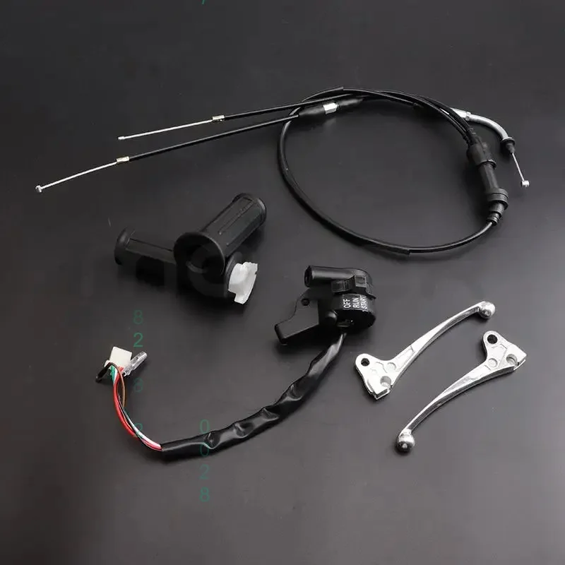 Motorcycle Accelerator Handle Brake Lever Start Switch Choke Cable Set for PW50 PY50 50cc PEEWEE PIWI Dirt Pit Bike