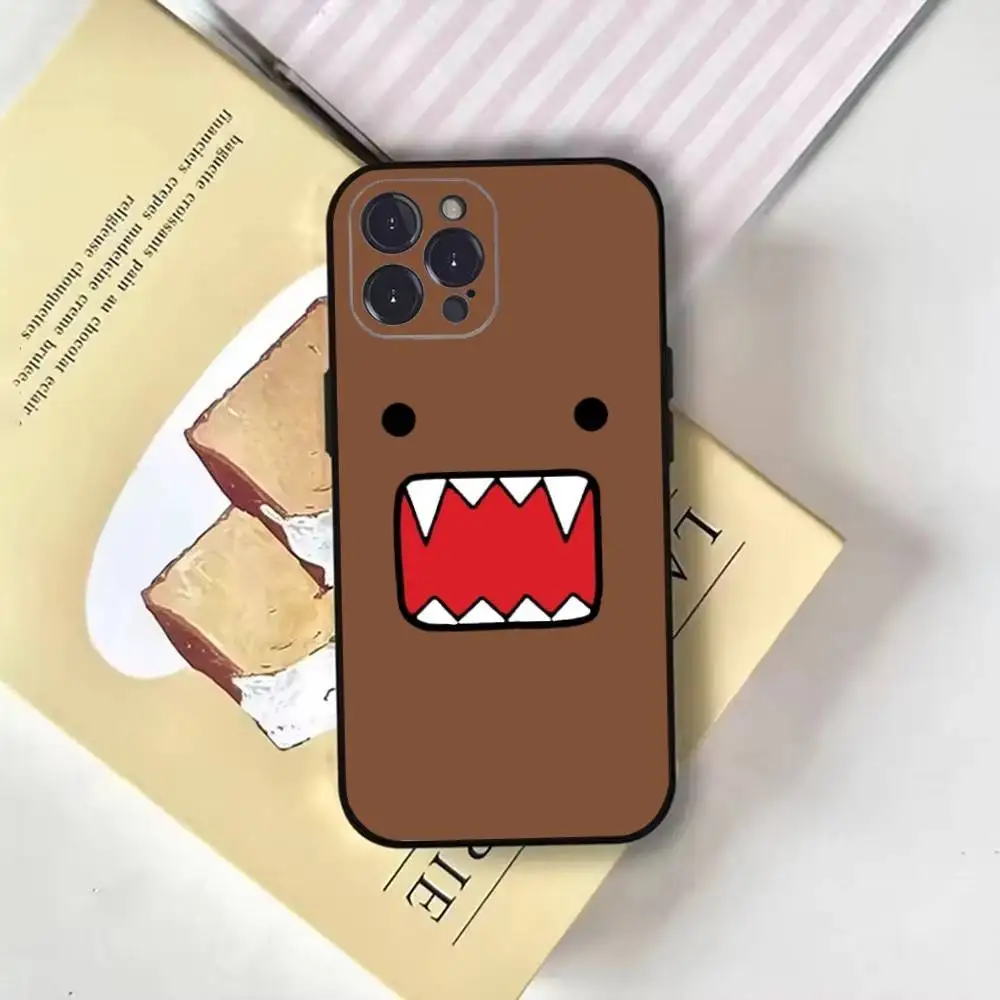 Bonito domo kun design de moda ins capa de telefone para iphone17,16,15,14,13,12,11 plus, pro max, capa preta macia