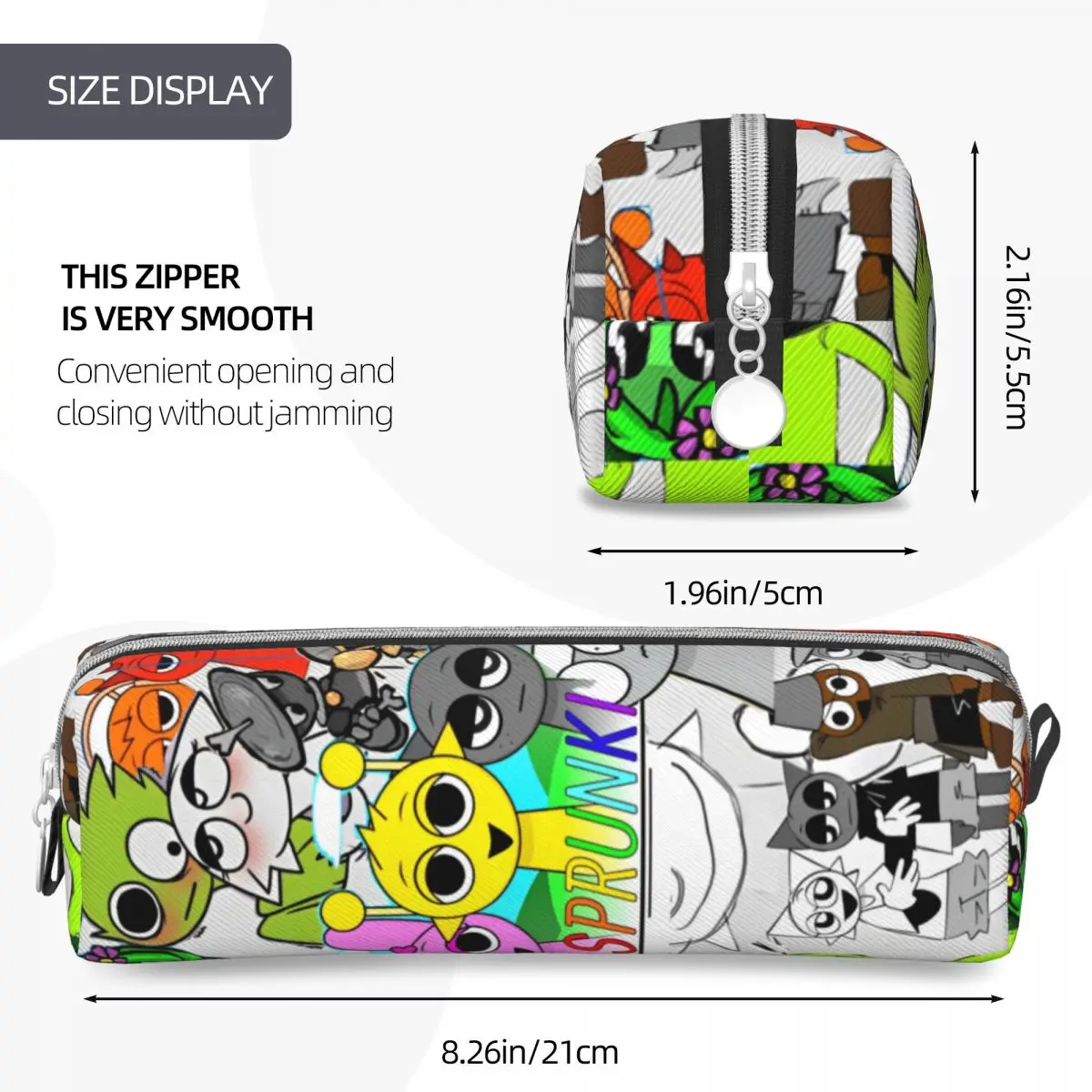 Moda sprunki incredibox jogo lápis casos lápis bolsa caneta caixa para estudante grande capacidade saco material escolar presente papelaria