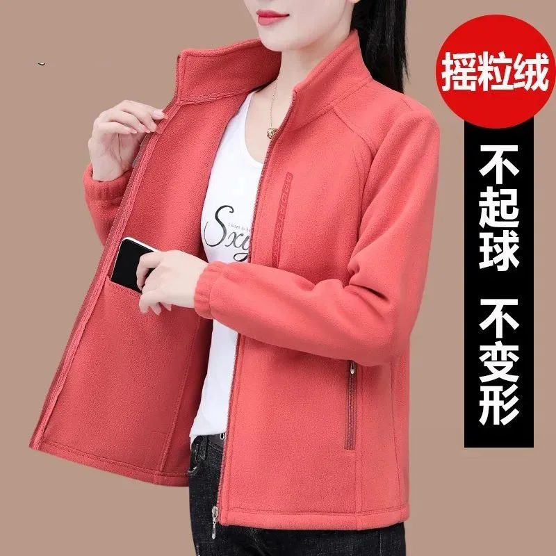 

Fashion Polar Fleece Hoodie Jacket Women 2024 NEW Thickened Warm Spring Autumn Winter Coat Ladies Casual Zipper Outerwear Tops