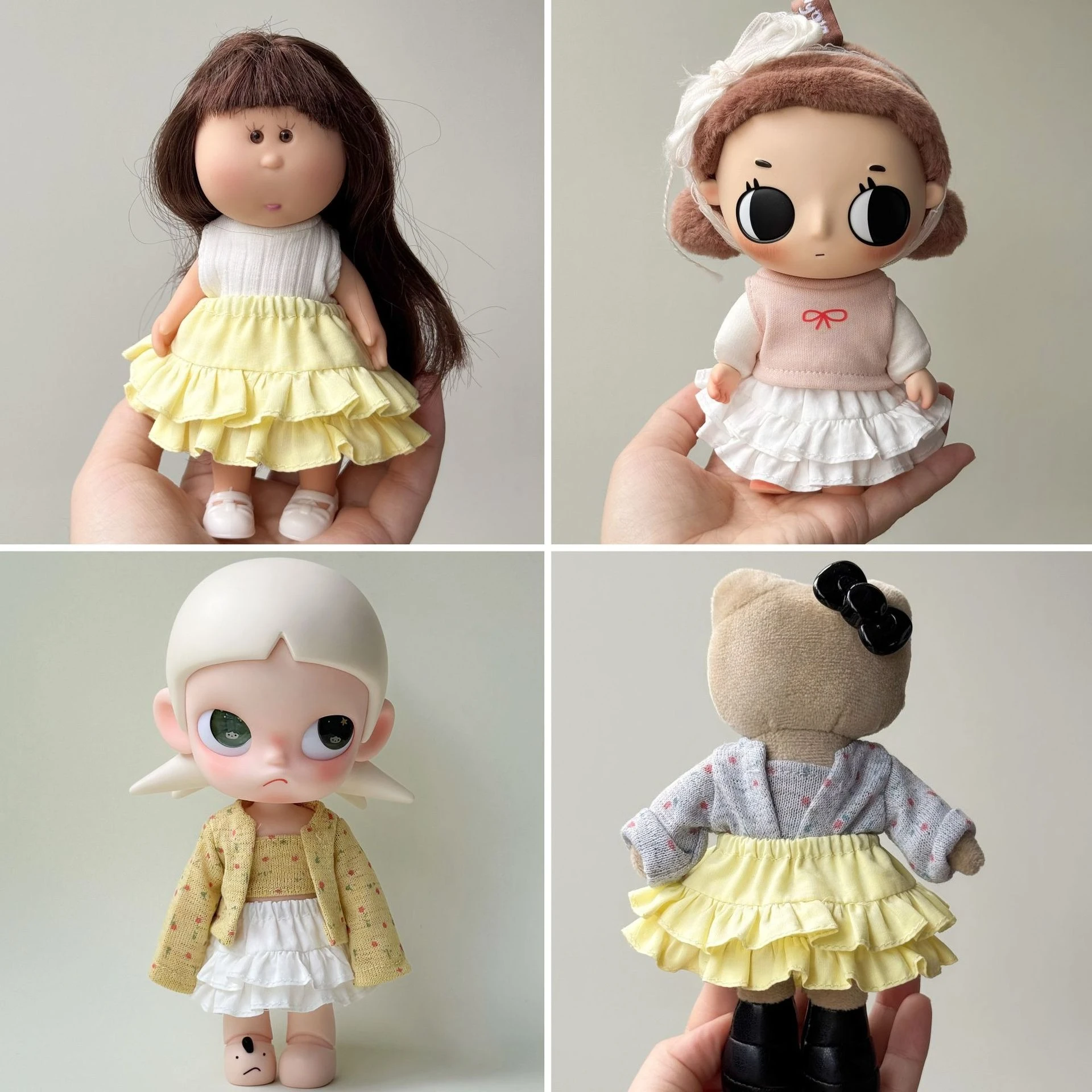 Cute Layered Cake Mini Skirt Doll Clothes Fort 1/8 BJD Zsiga 10-20cm Cotton Doll Mia Potato Doll Outfit Accessories