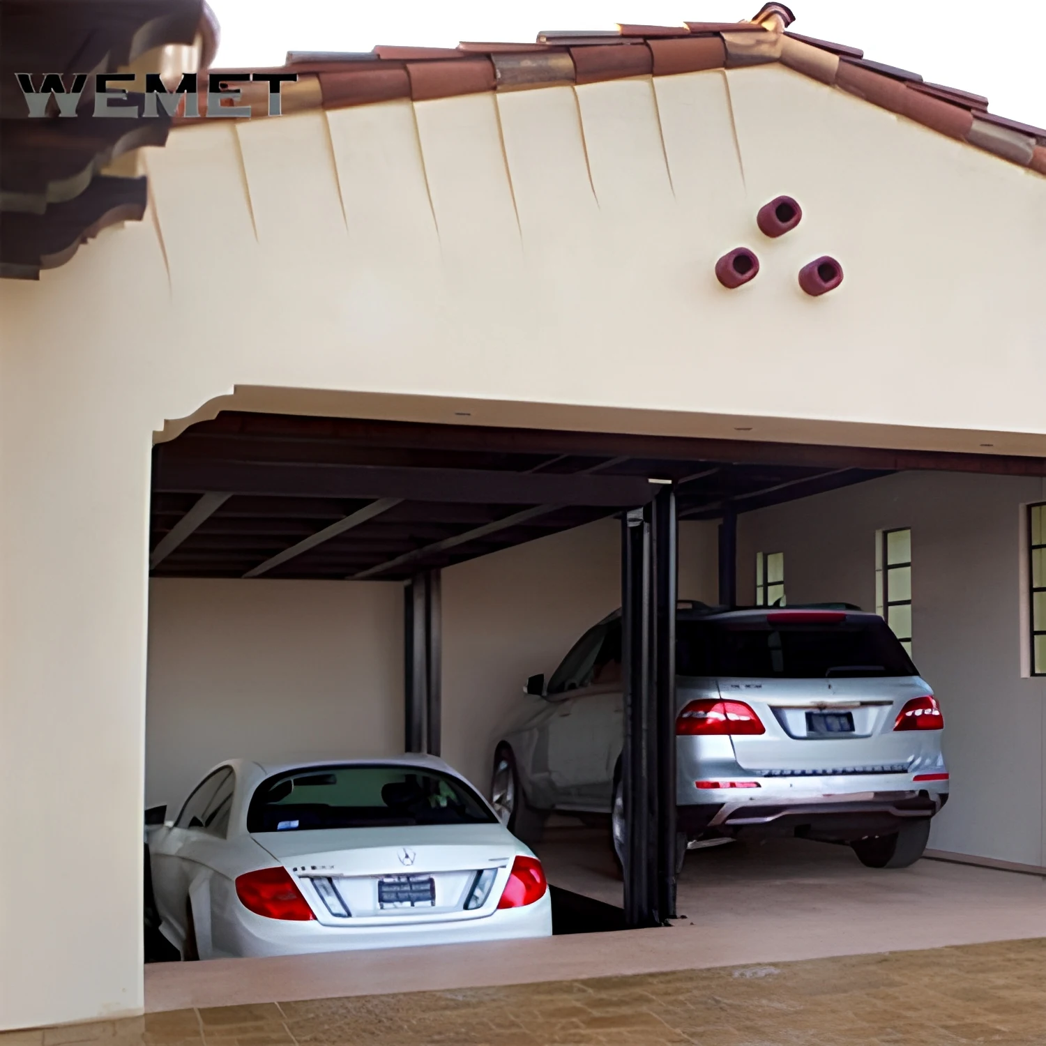 Double deck car parking lift, underground hydraulic scissor lift for SUV cars with safety lock
