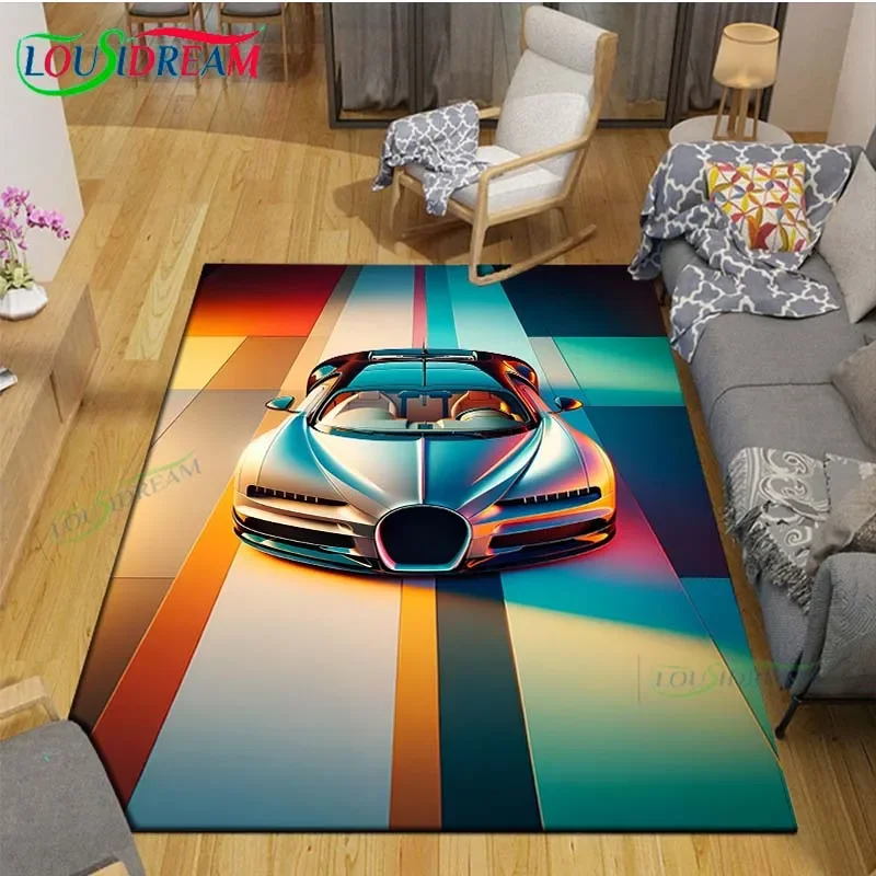 Fashion 3D Racing Car Carpet Room Decor Floor Mats Bedroom Yoga Mat Photography Props Area Rug Kids Bedroom Birthday Gift