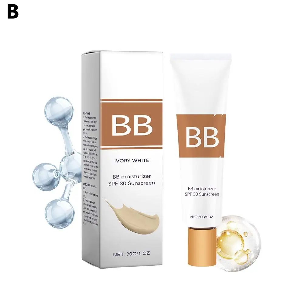 BB Cream-Crème de fond de teint pour le visage, crème solaire, correcteur de maquillage, étanche, couverture des pores, imperfections, Cosme naturel, même teint de peau, R8Y0