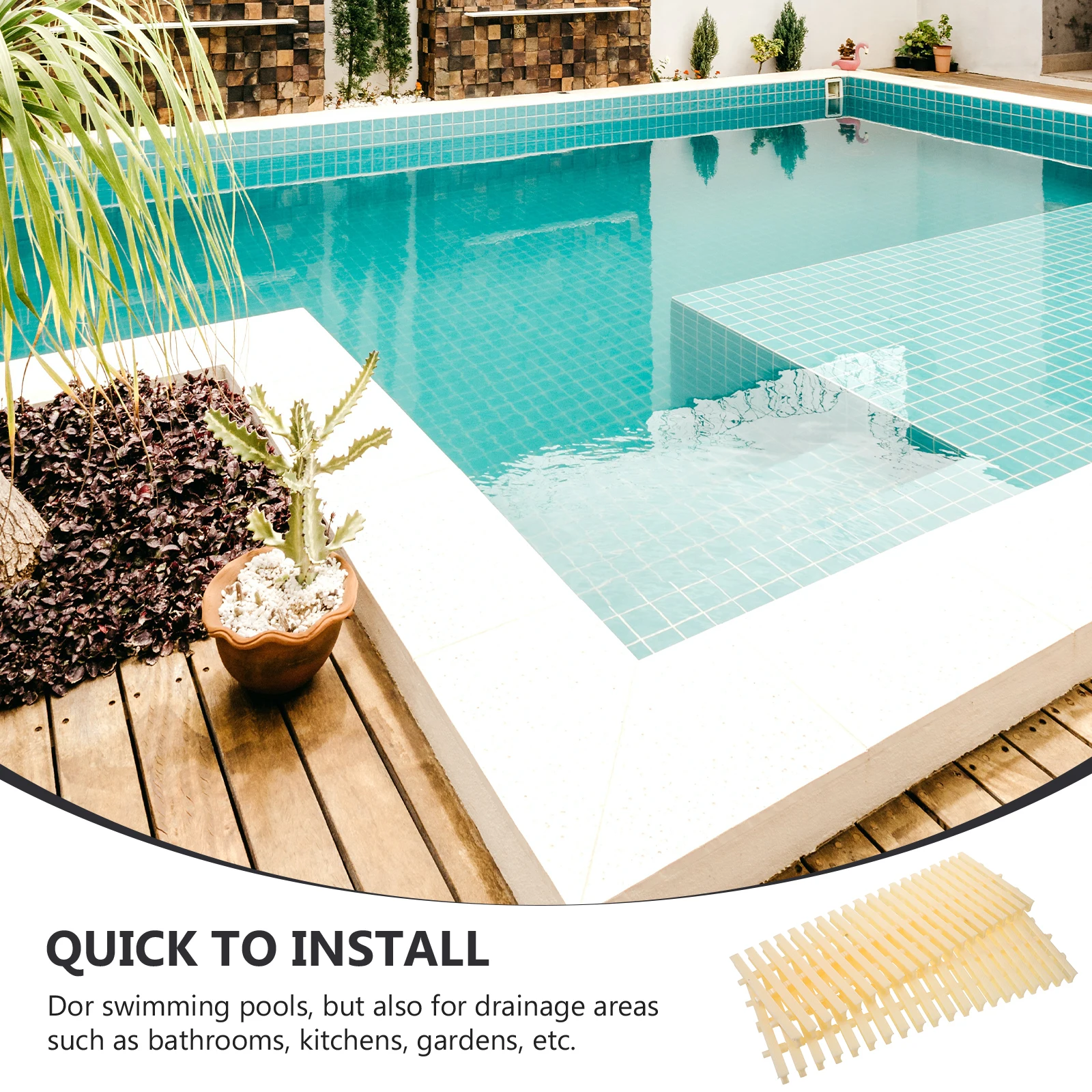 

20Pcs Nonslip Drain Grate Swimming Pool Grate Efficient Water Drainage Durable Plastic Interlocking Grid Accessories
