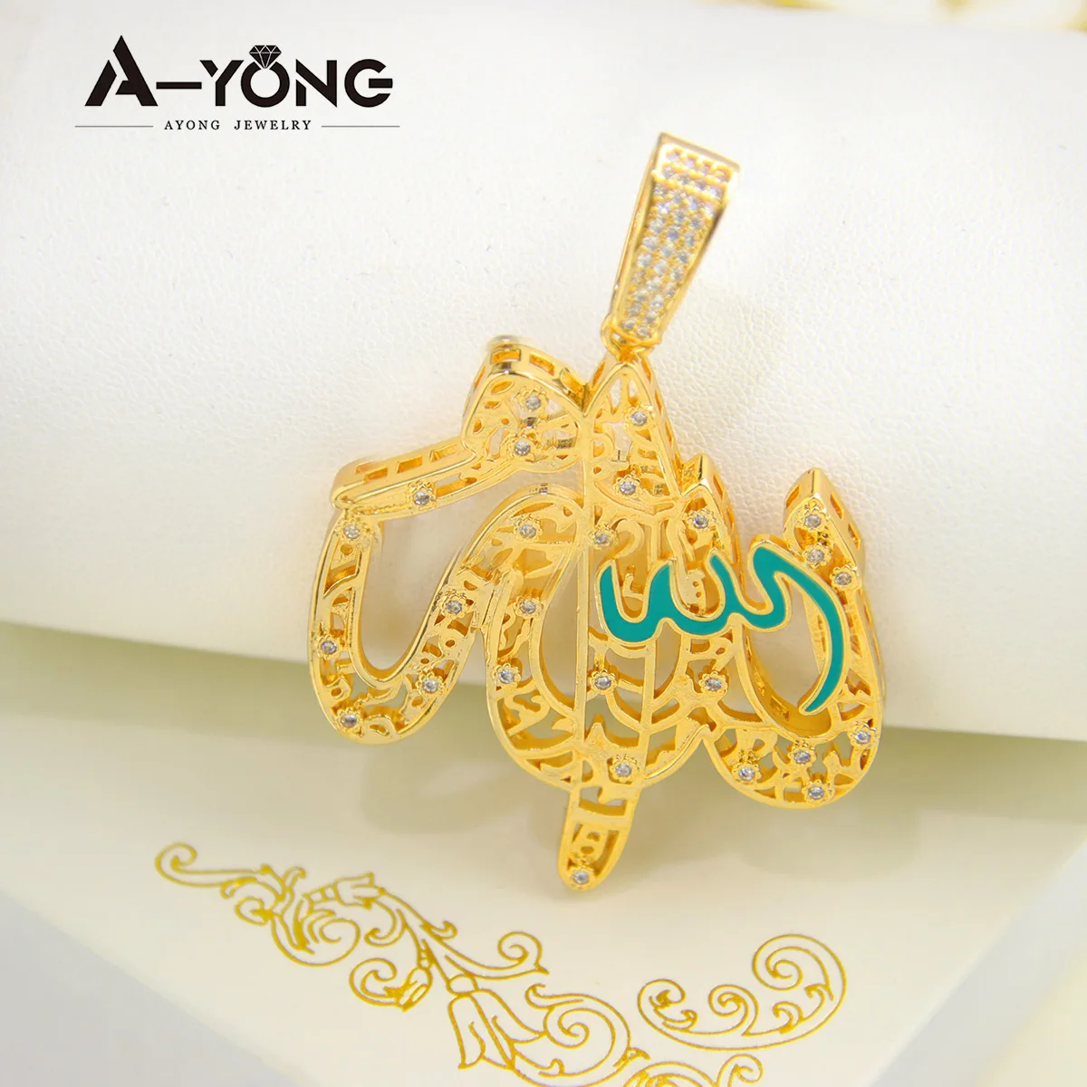 New Arab Gold Color Big Pendant 18k Gold Plated Fashion Unisex Necklace Pendants Islamic Women Event Party Vintage Jewelry Gifts