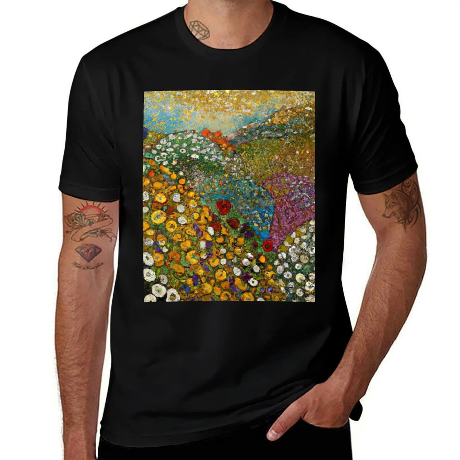 

Flower Garden - Gustav Klimt T-Shirt t shirt personalised black cotton t-shirt plain for man package man t shirt luxury T-Shirt