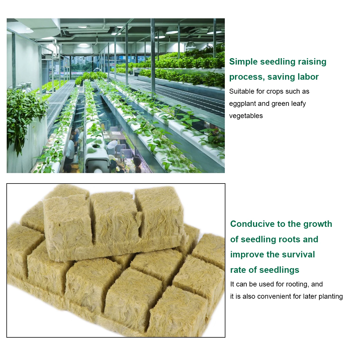 

18 Pcs Hydroponic Wool Block Soilless Cultivation Gardening Tools Plants Plug Greenhouse Vegetable Planting Base Sprouting Seeds