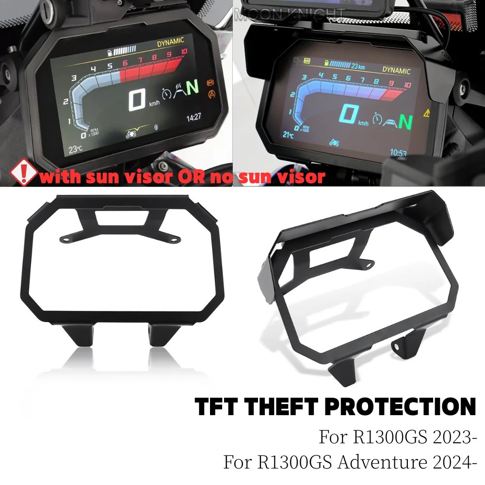 

R1300GS Adventure TFT Theft Protection With Sun Visor For BMW R 1300 GS ADV R1300 GS Meter Frame Cover Screen Protector GS1300