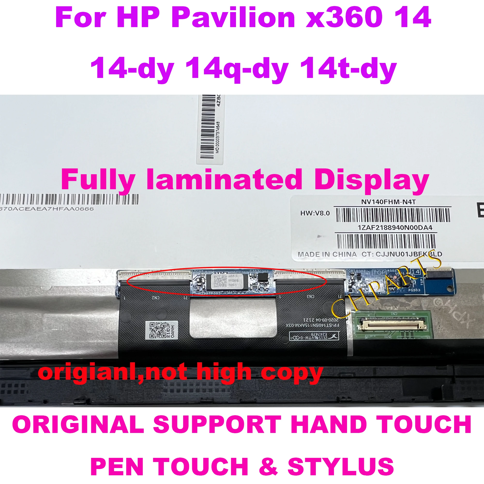 Imagem -03 - Tela Sensível ao Toque Digitador Substituição Montagem Frame hp Pavilion X360 Conversível 14-dy 14m dy 14t-dy