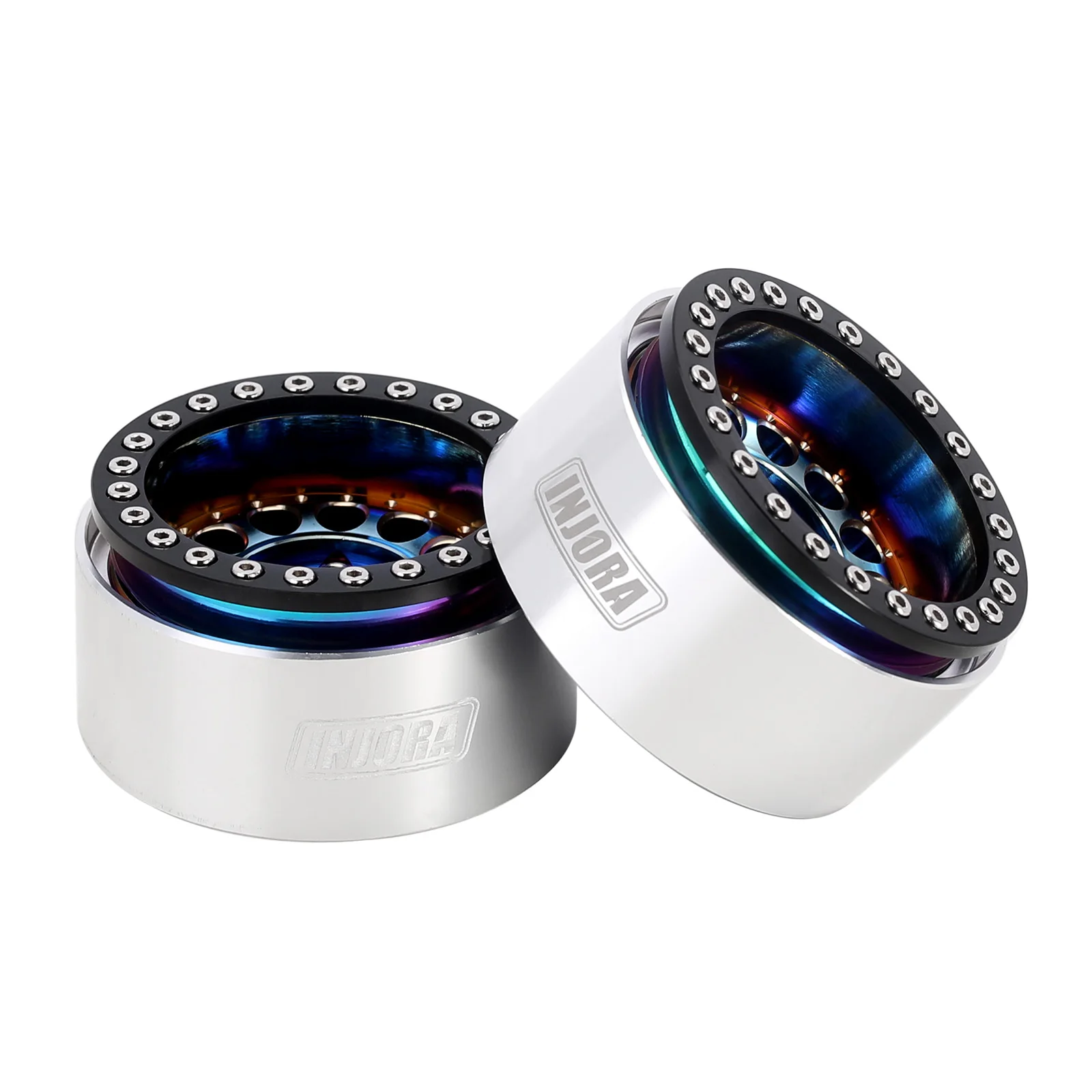 INJORA 153g Super Heavy Brass & Aluminum Deep Dish 1.9" Beadlock Wheel Rim for 1/10 RC Crawler SCX10 TRX4 VS4-10 Gen8 (W1957)