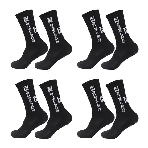 4 Pairs Breathable Non-slip Football Socks Men Women Sports Socks Running Soccer Tennis Basketball Cycling Grip Socks