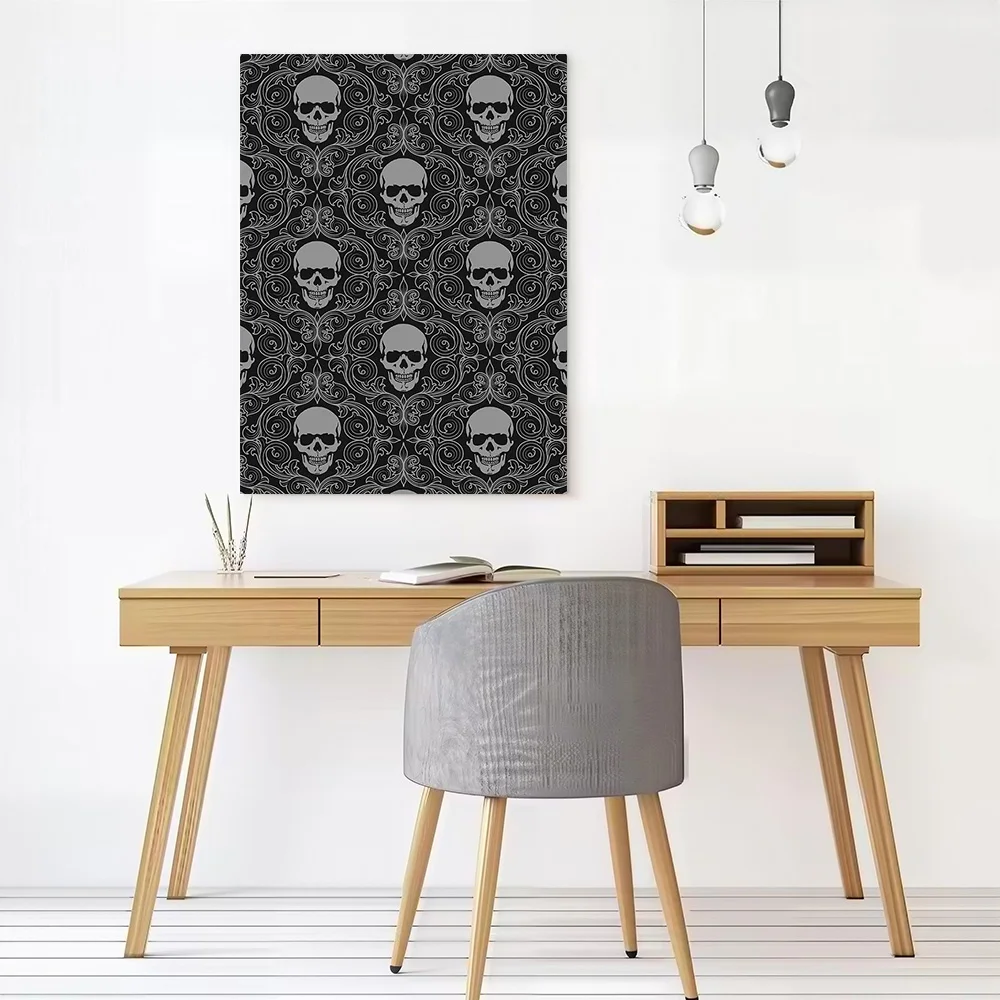 Skull Pattern 1 Canvas Poster Customizable Printed Canvas Painting Wall Art for Fans Living Room Decoration Decorative Paintings