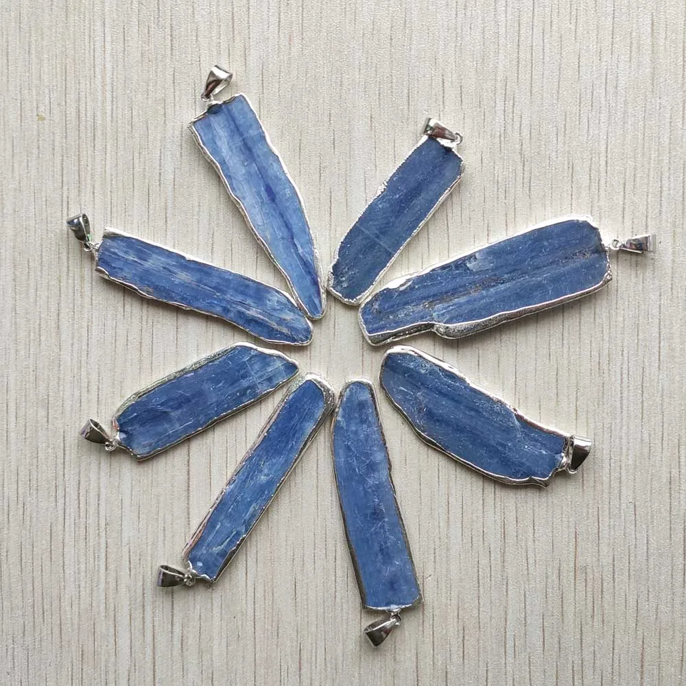 New fashion good quality natural Kyanite Irregular rectangle stone pendants for making jewelry free shipping Wholesale 8pcs/lot