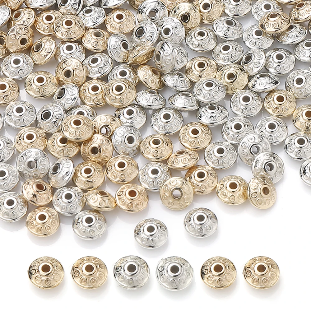 100 Stück 6mm Flache Runde CCB-Perlen Frisbee-Form Acryl Lose Abstandsperlen für DIY Armband Halskette Ohrringe Herstellung Zubehör – Detail 1