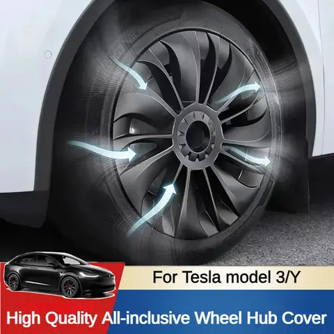 4PCS 허브 캡 성능 교체 휠 캡 18 19 인치 자동차 Hubcap 전체 커버 액세서리 2021-2023 Tesla Model 3/Y 용