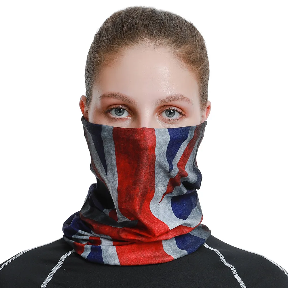 Flag Design Magic Seamless Bandanas For Woman Man Vintage Sports Face Mask Cycling Balaclava Outdoor Retro Head Scarf Male